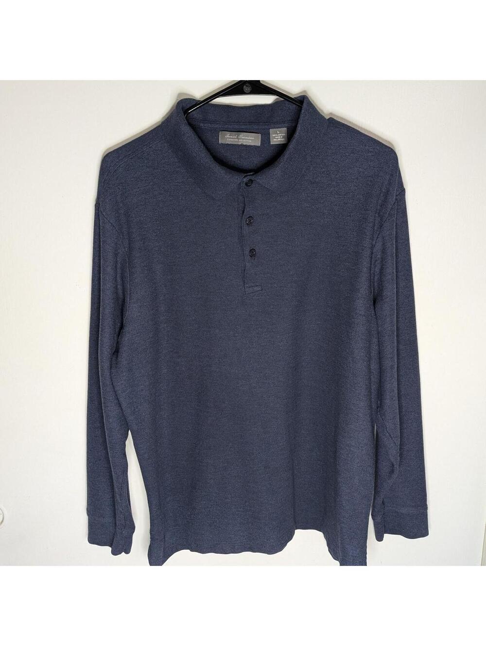 Daniel Cremieux Signature Collection Blue Long Sleeve Polo Men’s L 100% Cotton